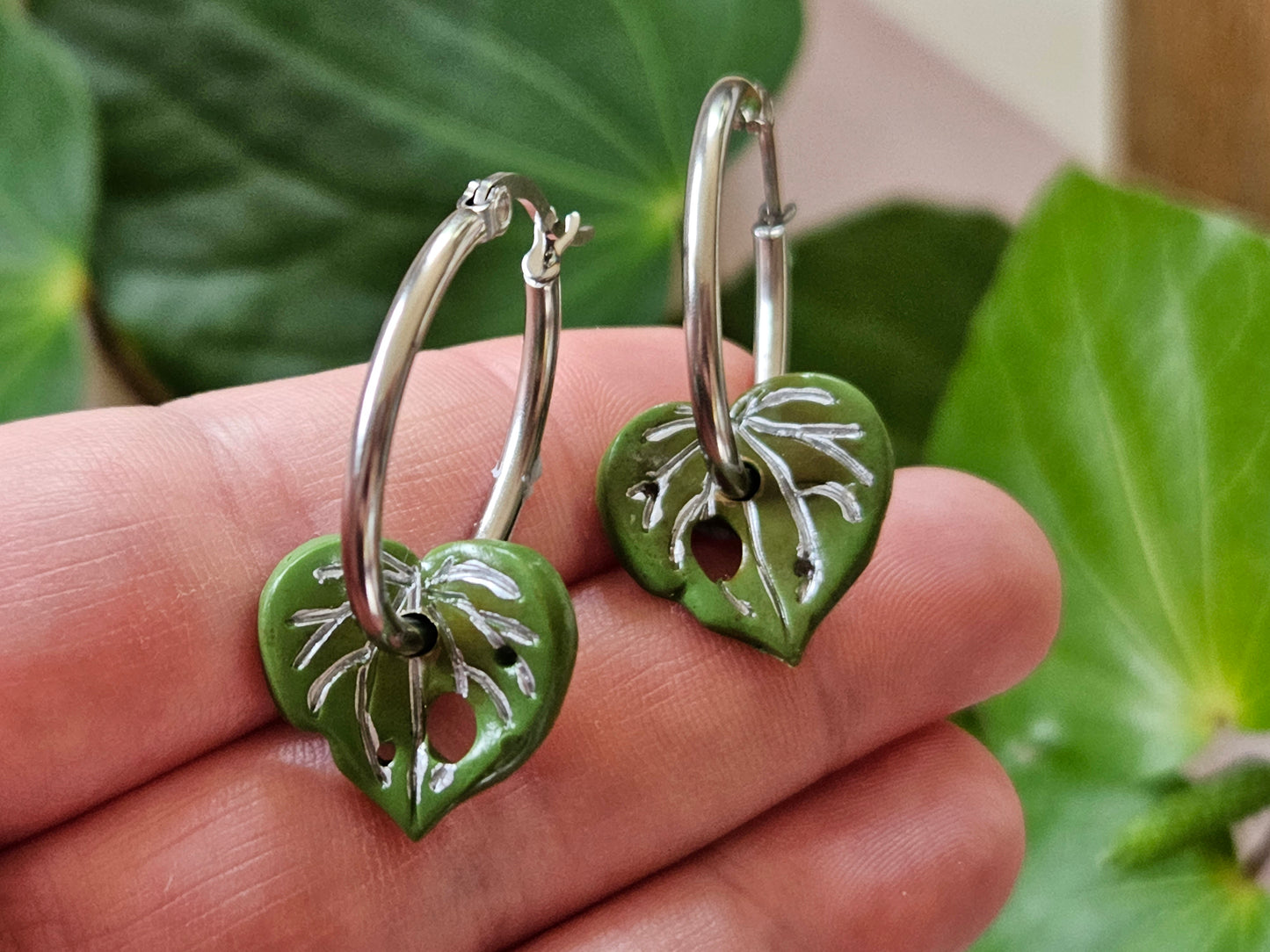 Kawakawa Silver Hoop Earrings