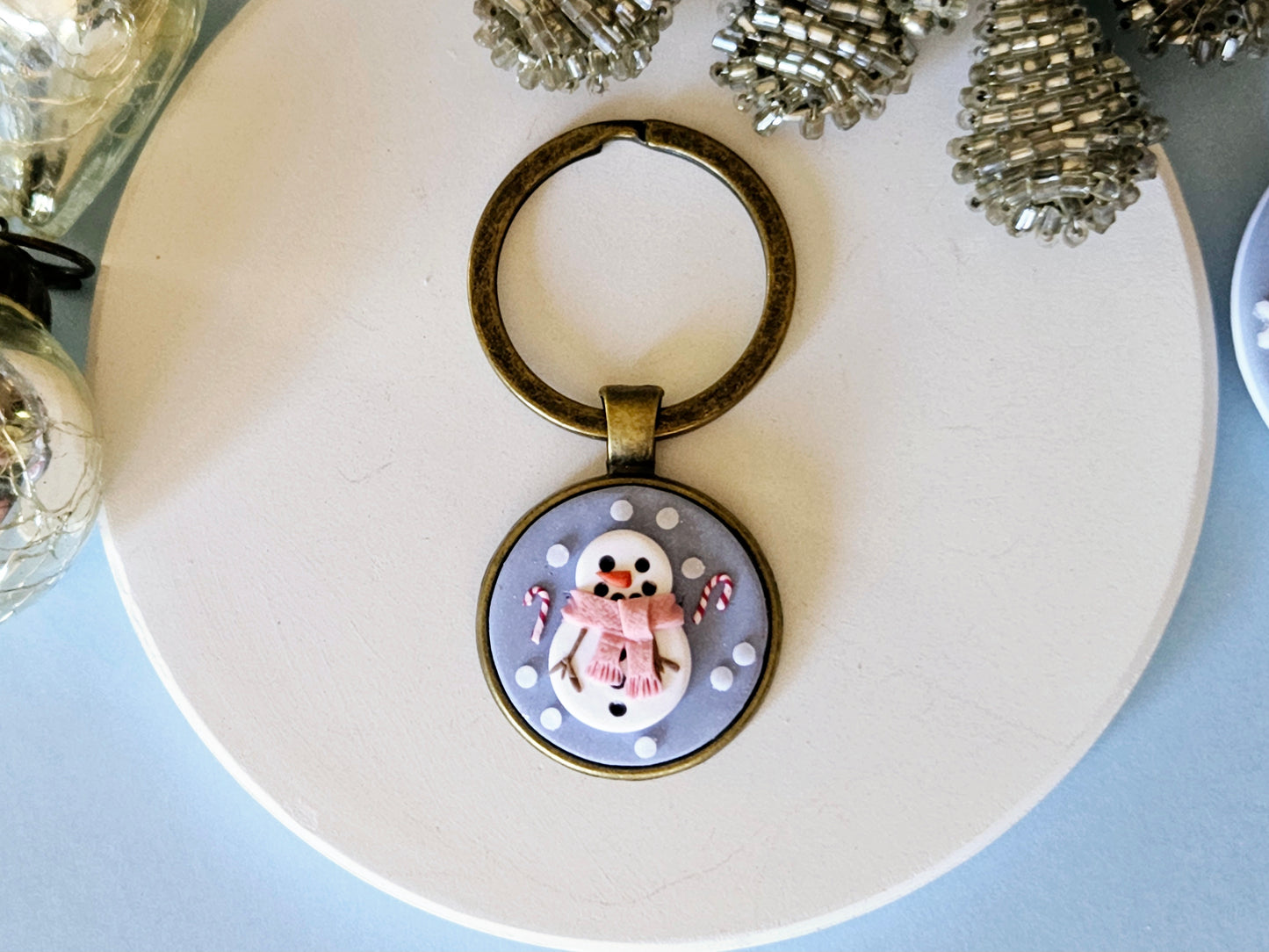 *Made to order* Christmas Snowman Pop Socket and Keychain