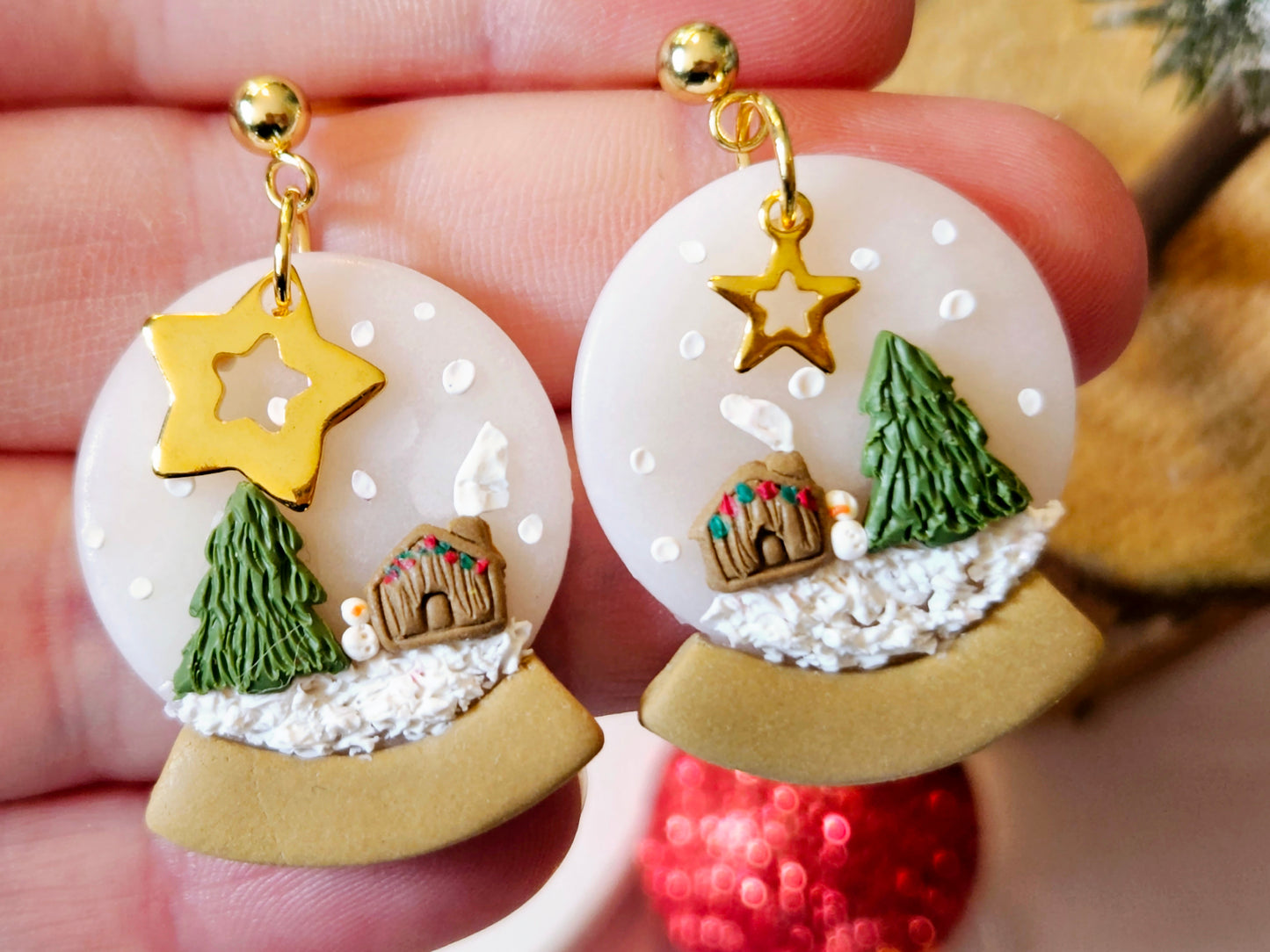 Christmas Snow Globe Earrings