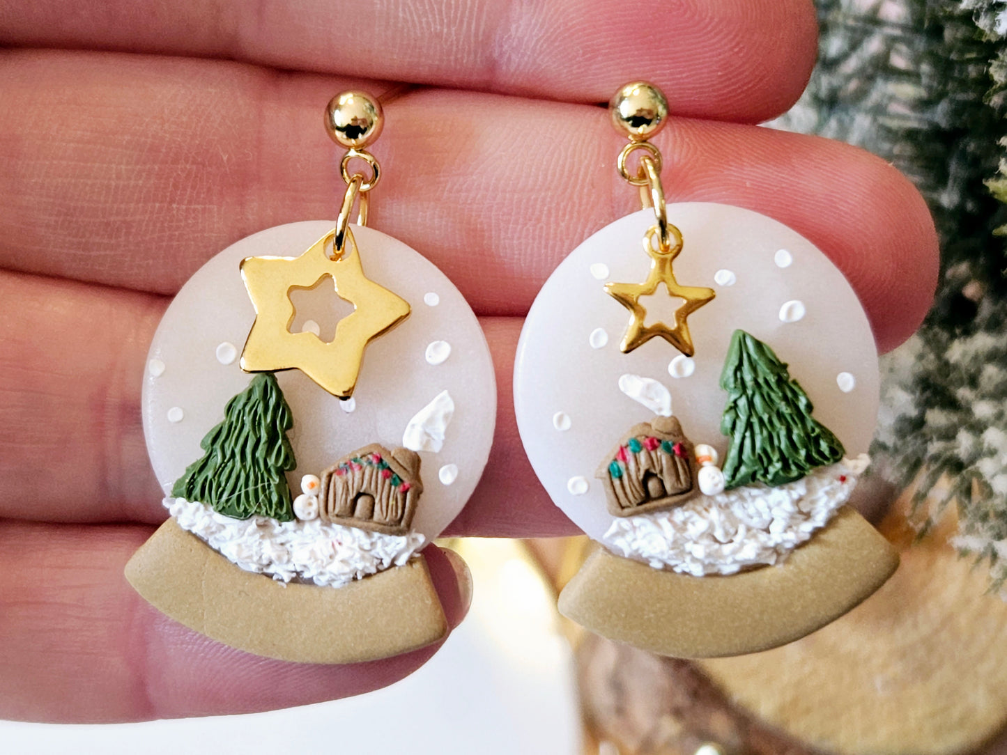 Christmas Snow Globe Earrings