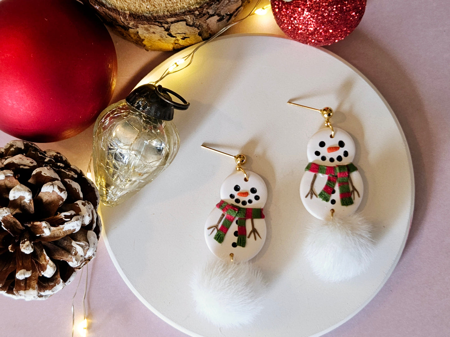 Christmas Snowman Earrings