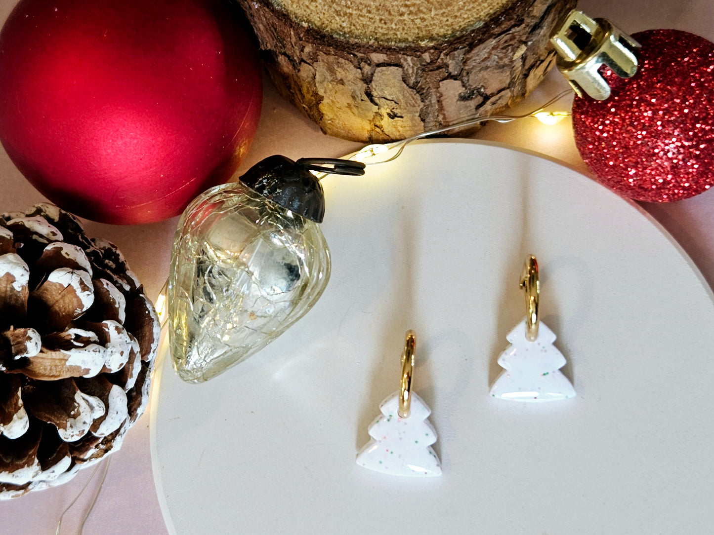 Christmas Tree Sparkle Mini Hoops