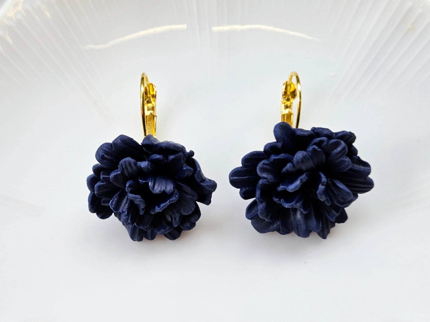 Carnation Navy Earrings