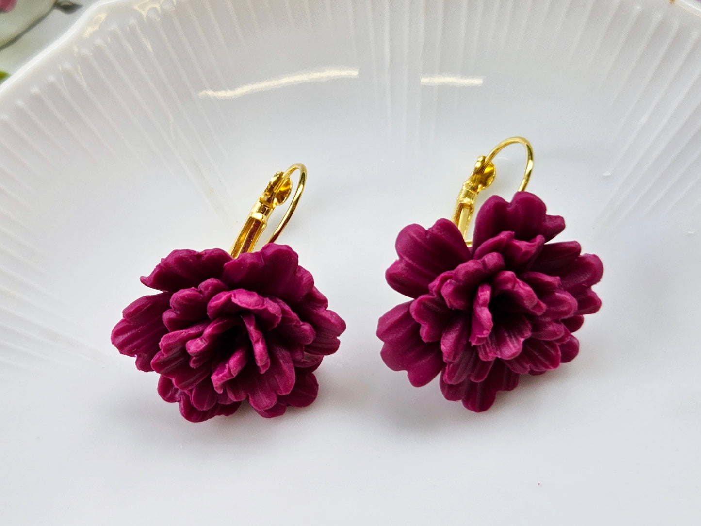 Carnation Deep Magenta Earrings