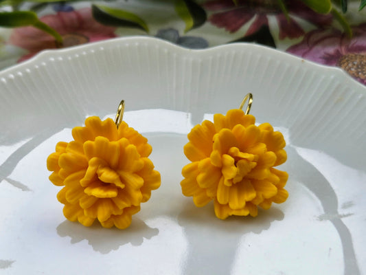 Carnation Yellow Earrings