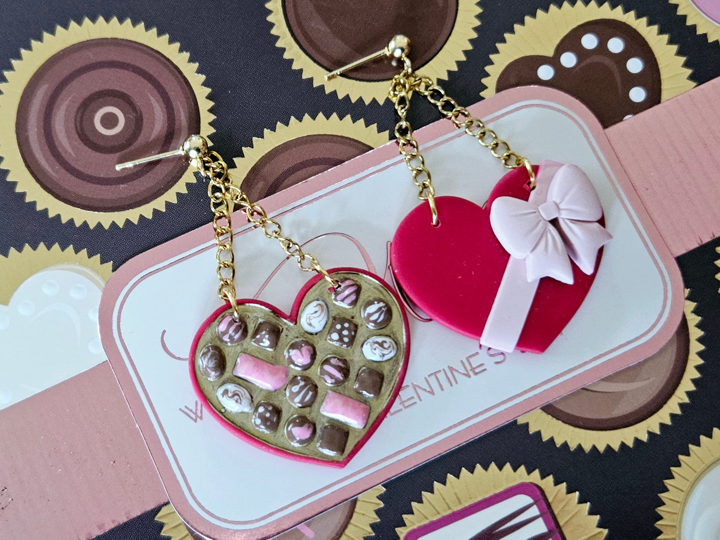 Heart Chocolate Box Earrings