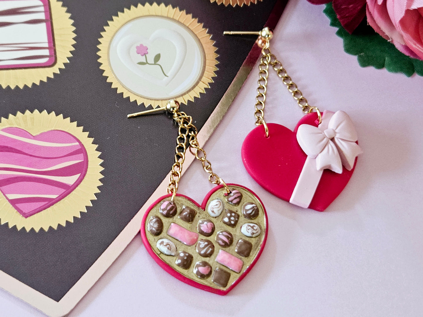 Heart Chocolate Box Earrings