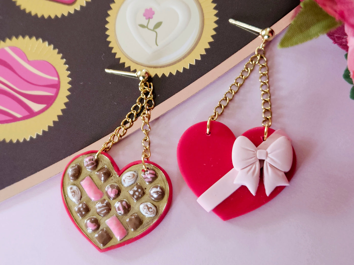 Heart Chocolate Box Earrings