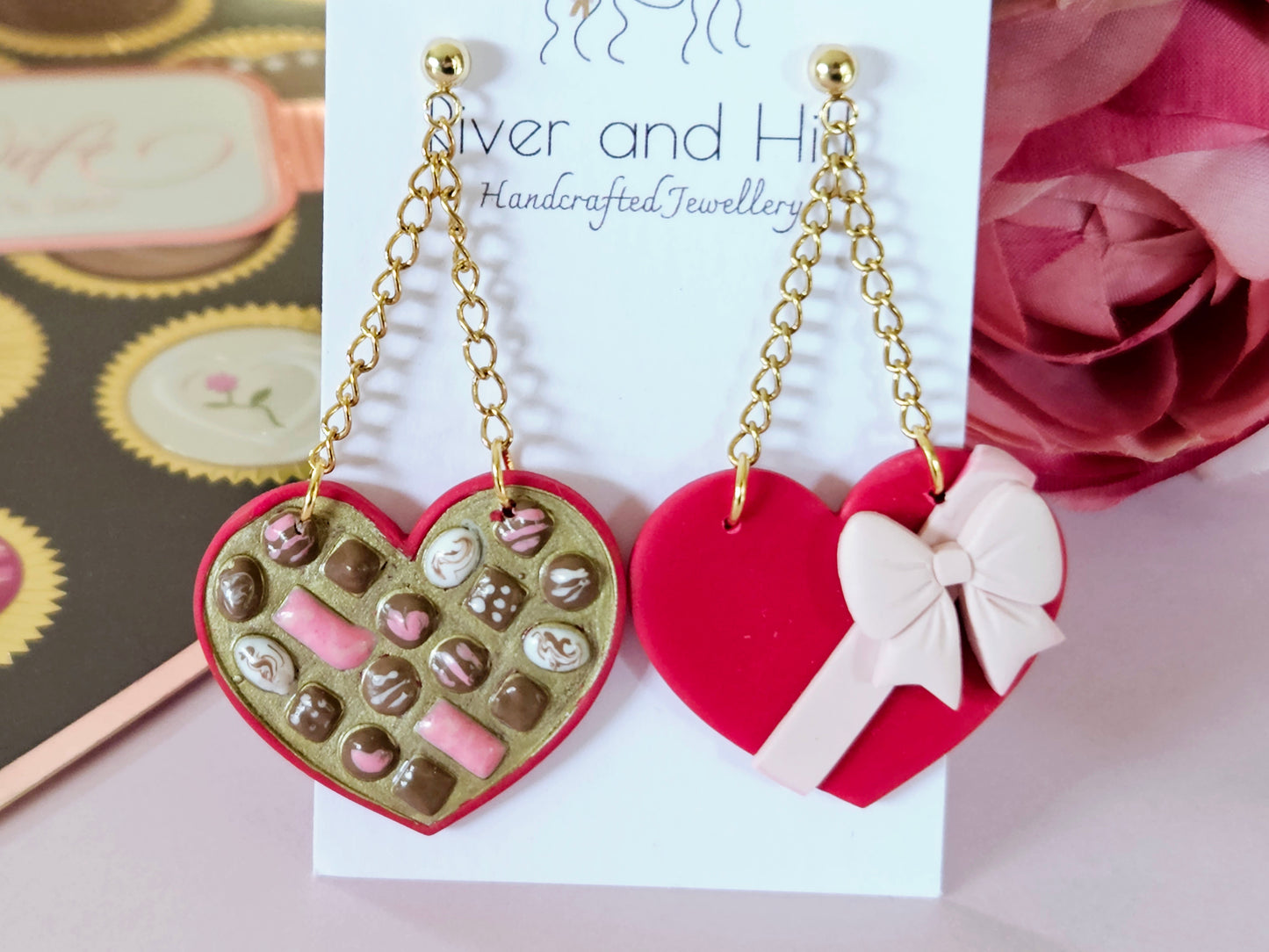 Heart Chocolate Box Earrings