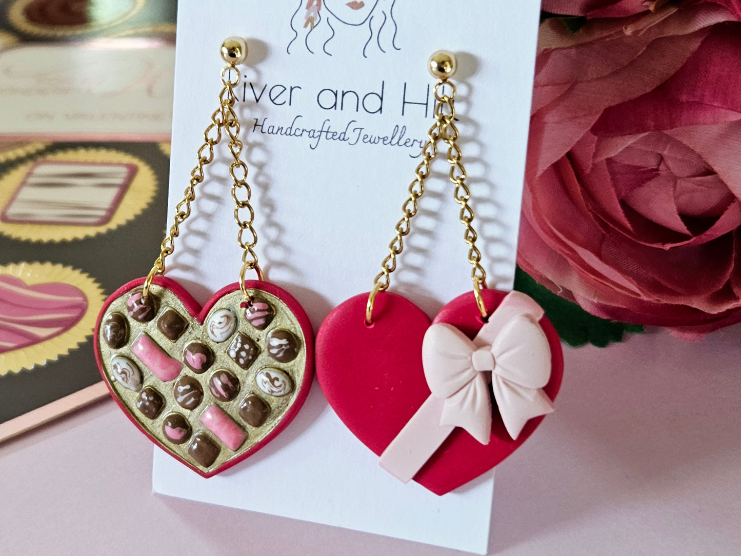 Heart Chocolate Box Earrings