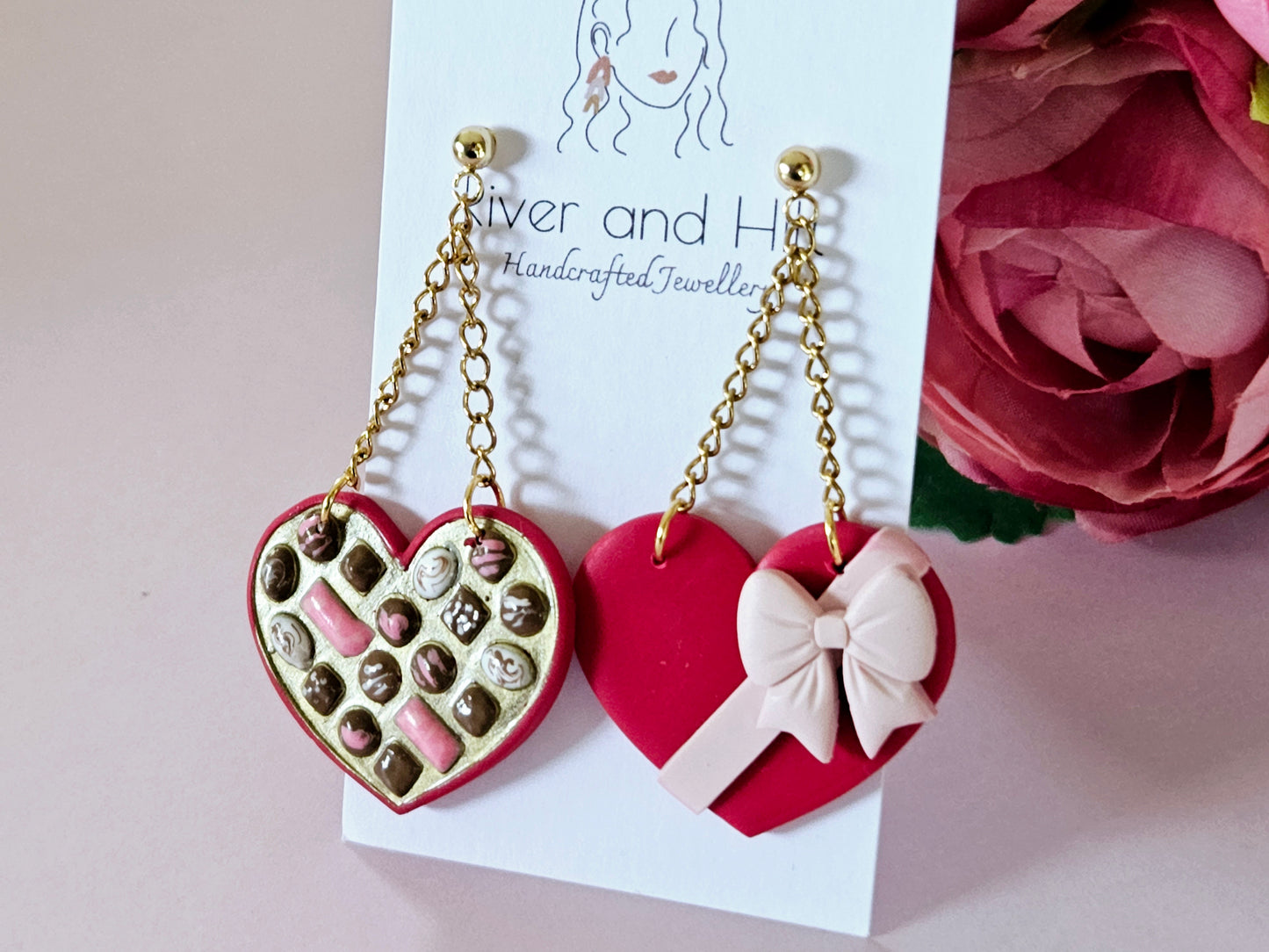 Heart Chocolate Box Earrings