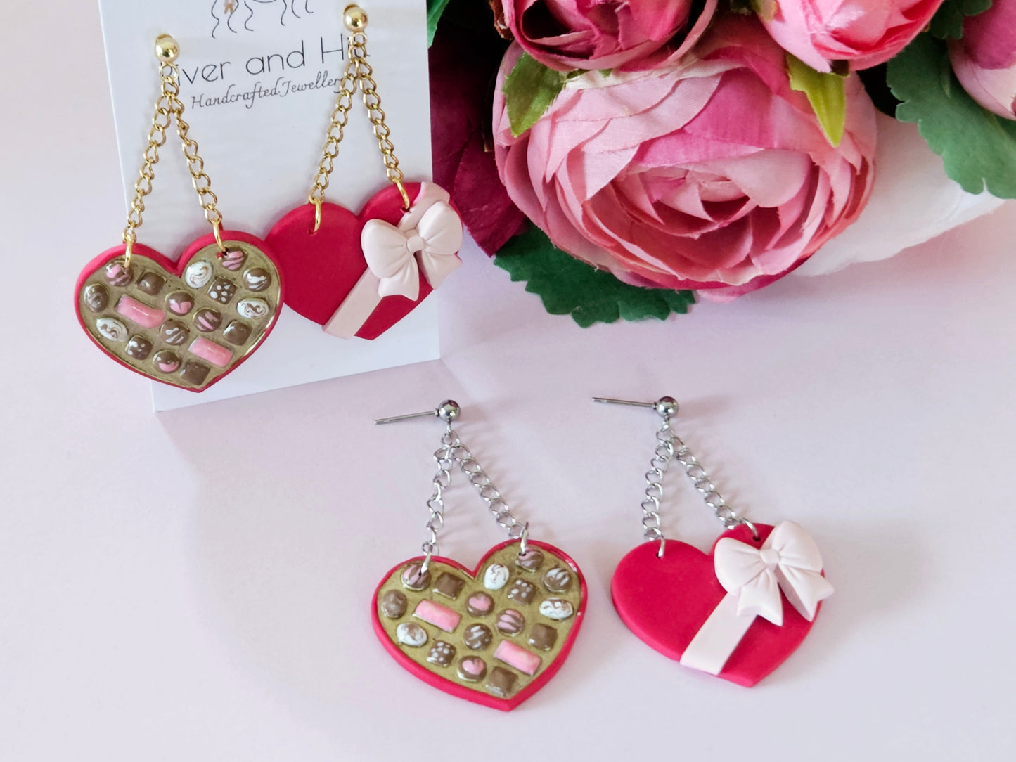 Heart Chocolate Box Earrings