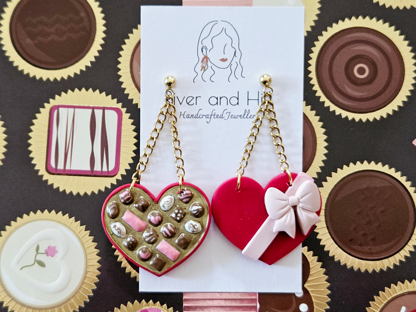 Heart Chocolate Box Earrings