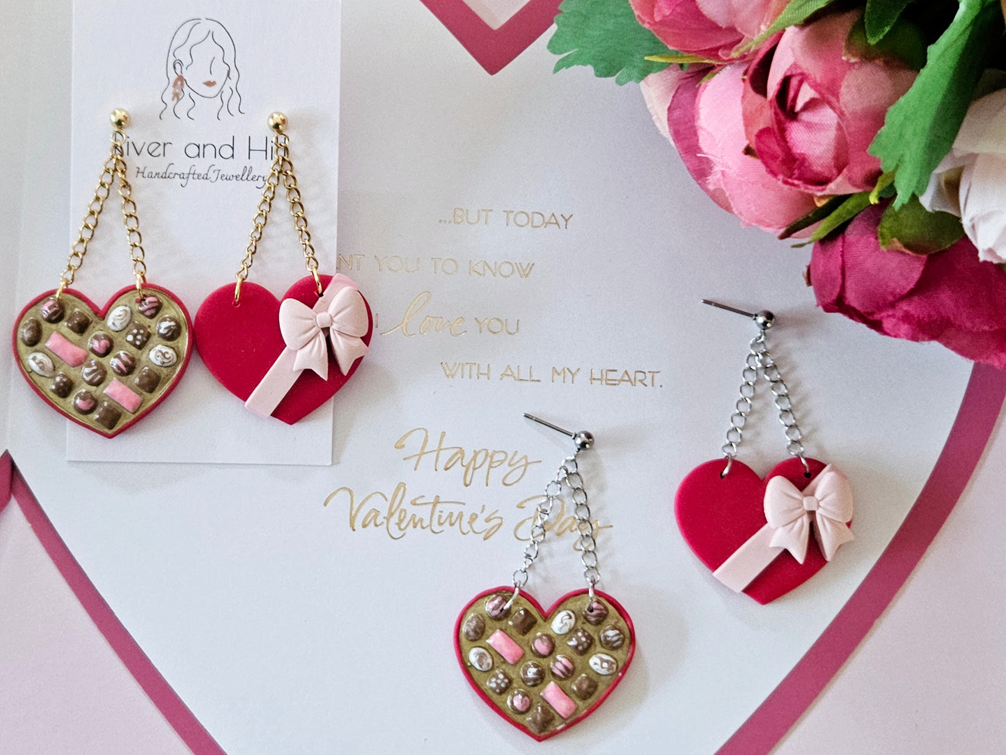 Heart Chocolate Box Earrings