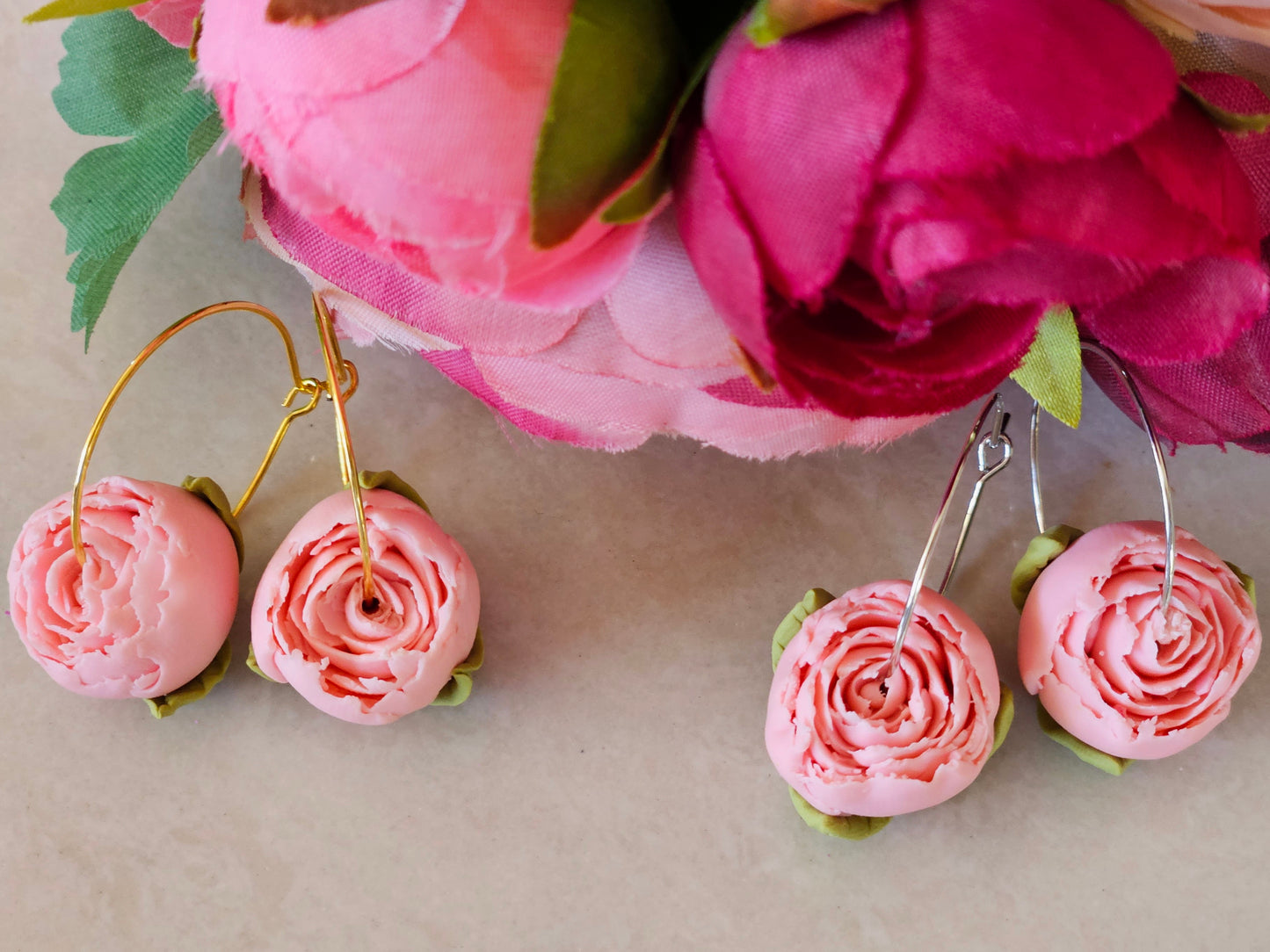 Peonies Pink Hoops