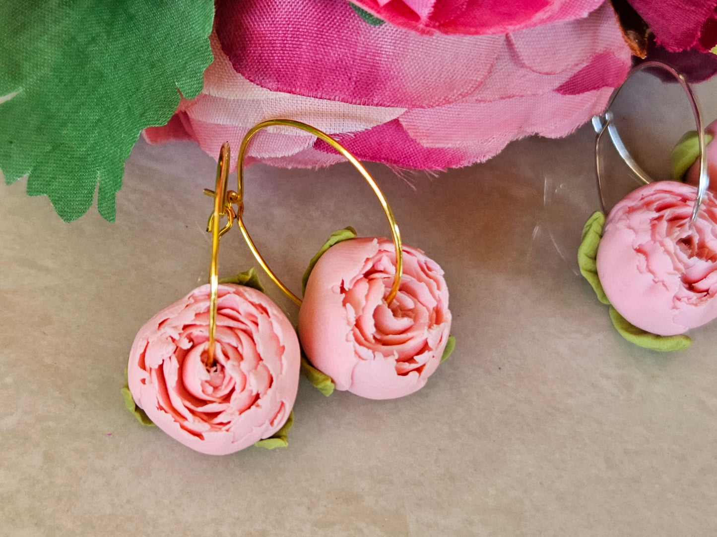 Peonies Pink Hoops