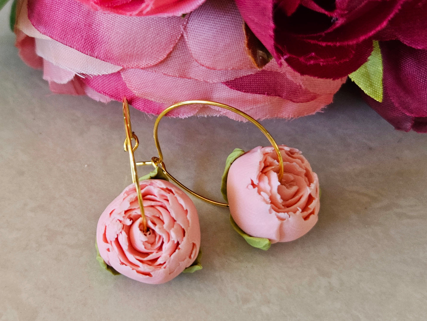 Peonies Pink Hoops