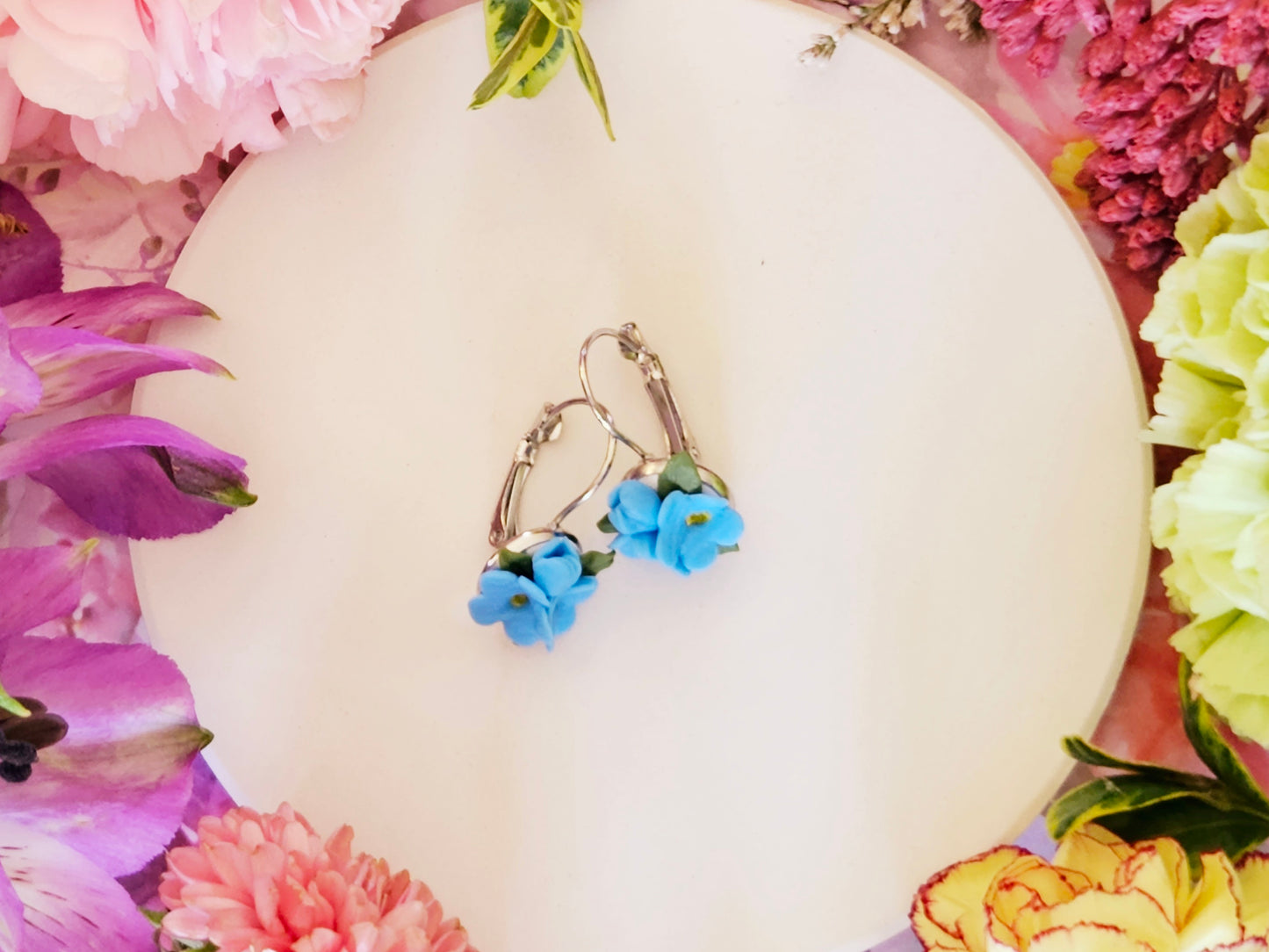 Forget Me Not Cluster Earrings