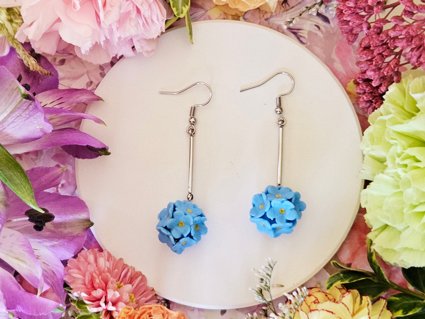 Forget Me Not Dangle Earrings