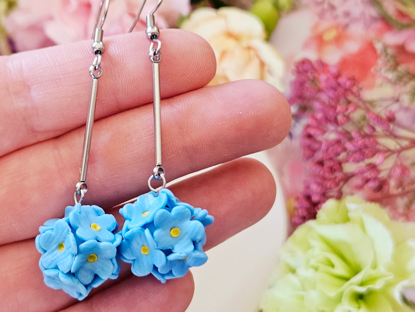 Forget Me Not Dangle Earrings