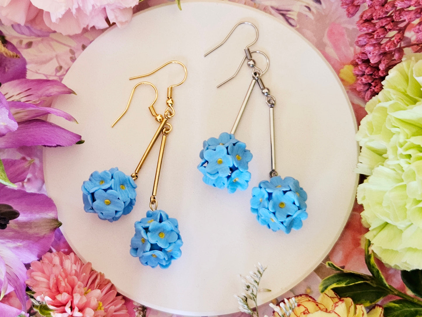 Forget Me Not Dangle Earrings