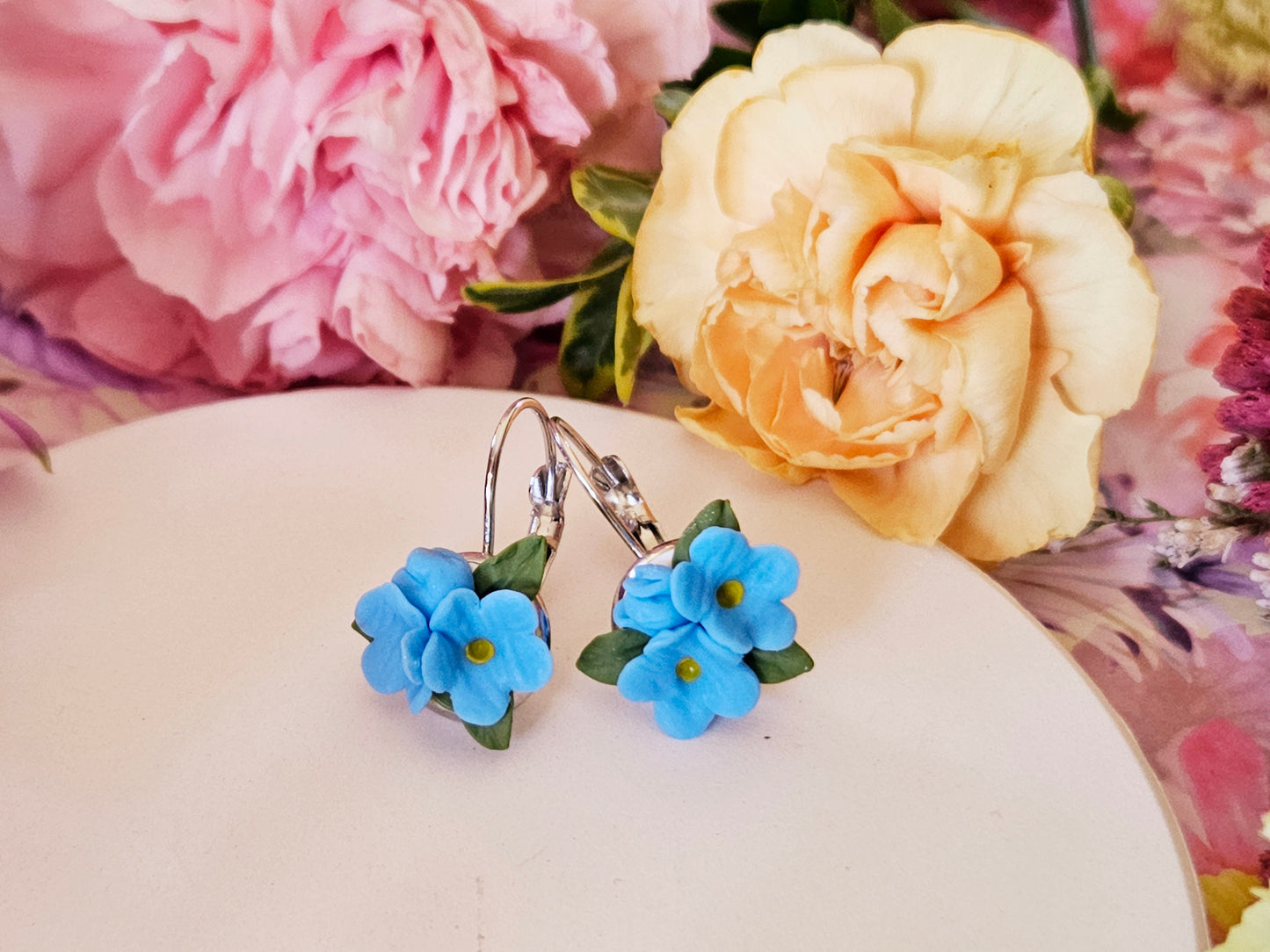 Forget Me Not Cluster Earrings