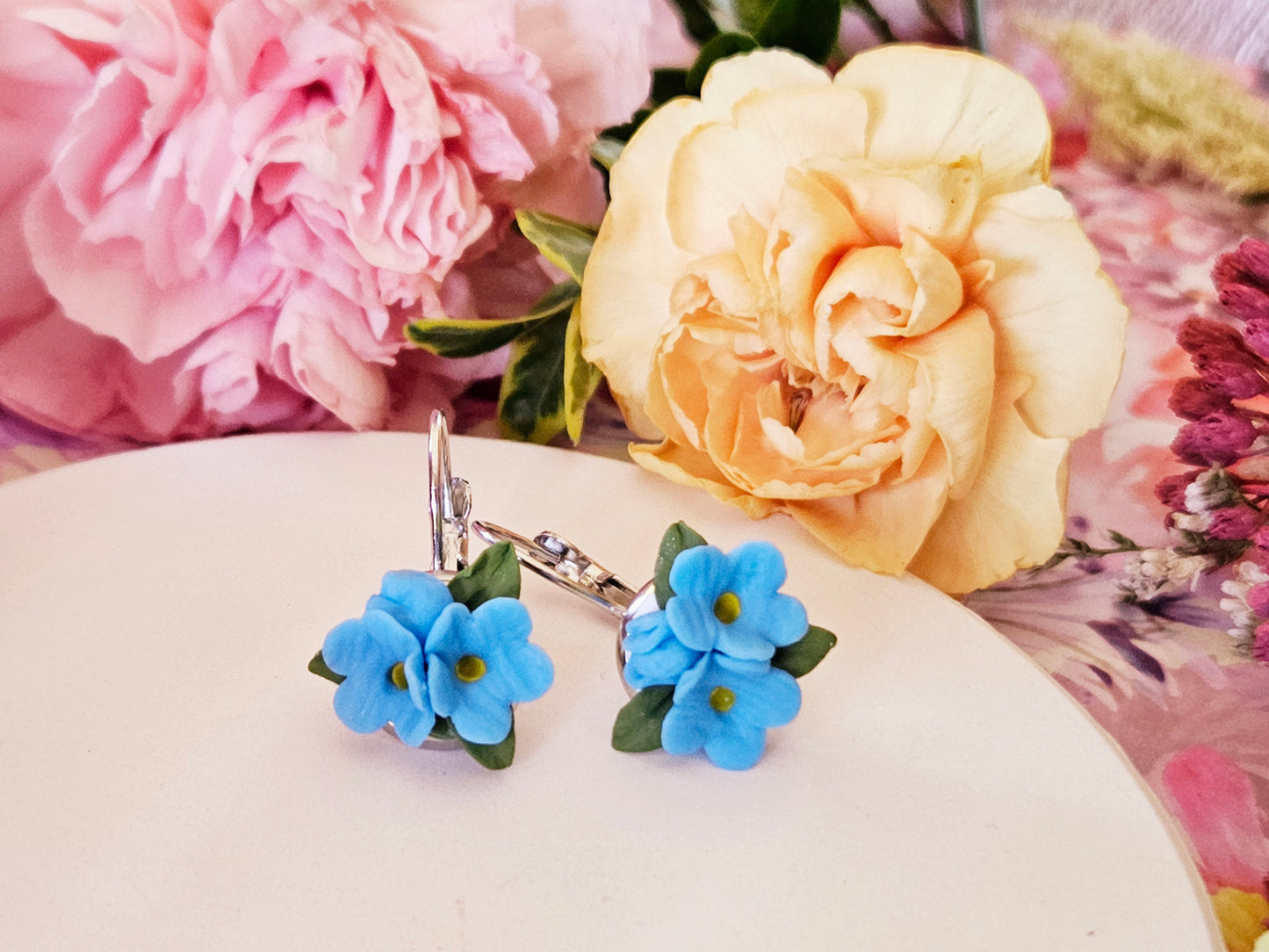 Forget Me Not Cluster Earrings