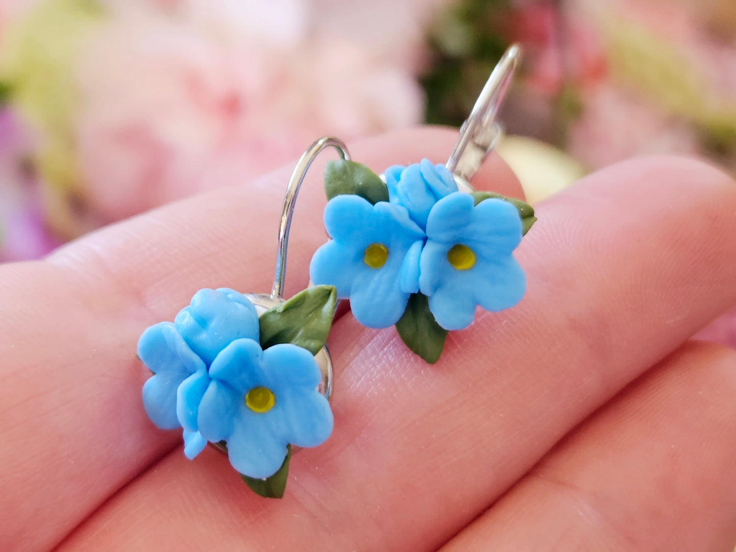 Forget Me Not Cluster Earrings