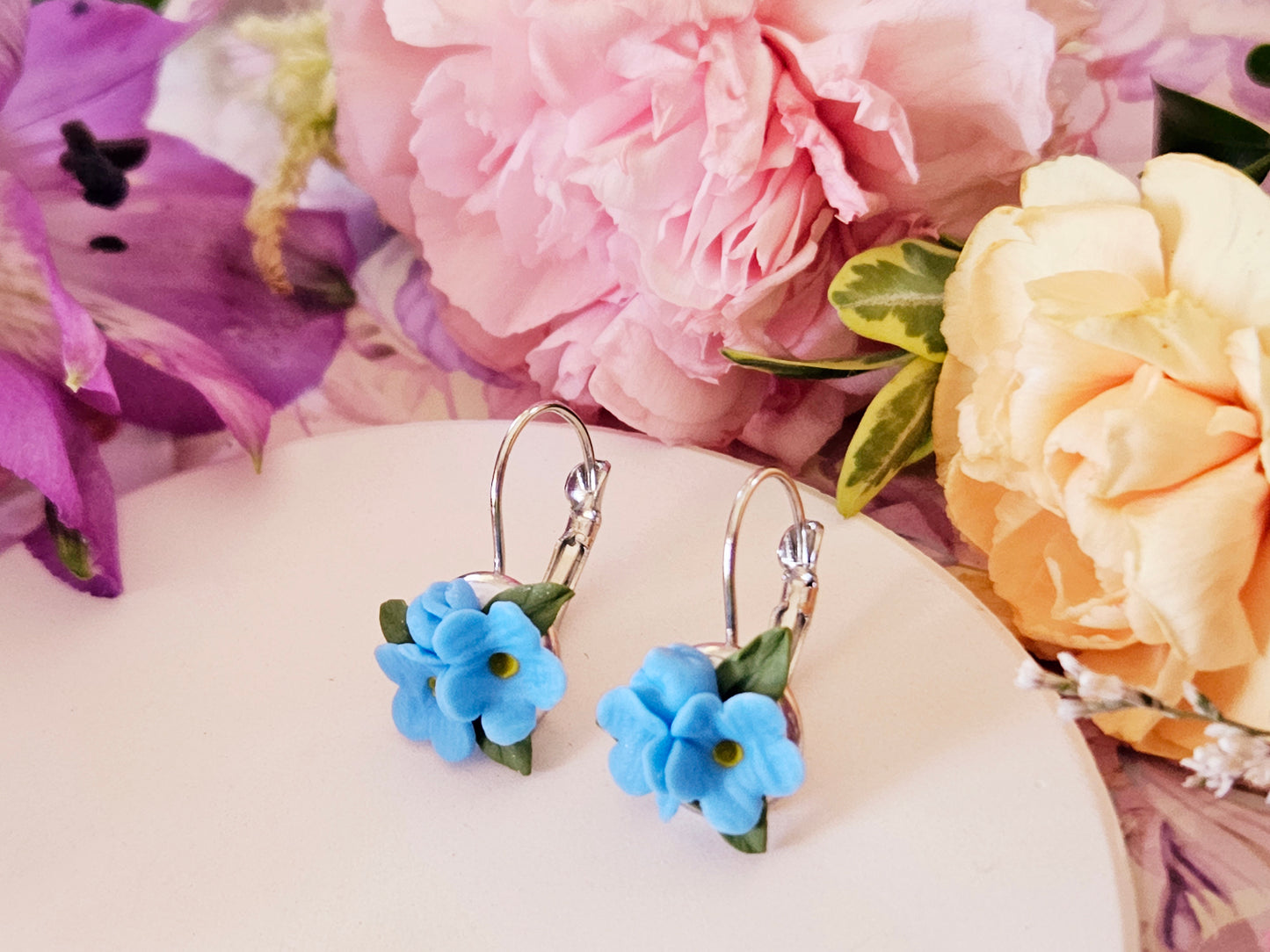 Forget Me Not Cluster Earrings