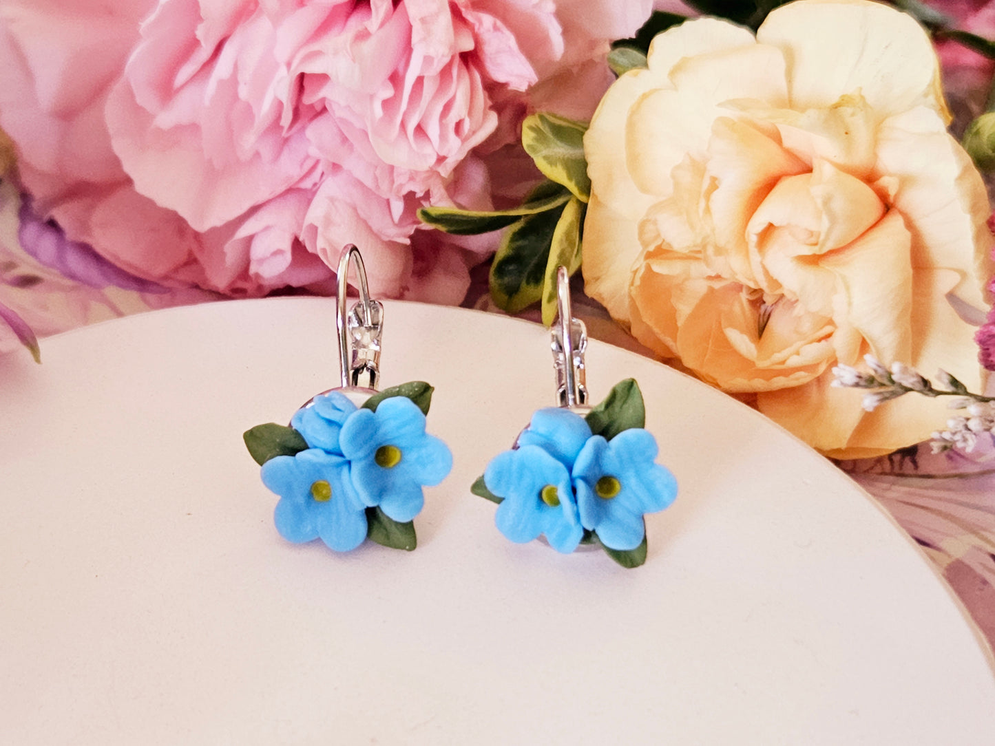 Forget Me Not Cluster Earrings