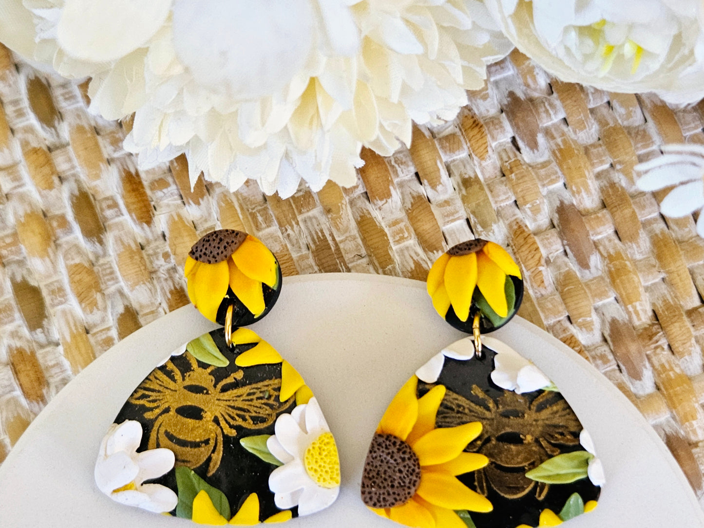 Sunflower and Daisy One Off Design Earrings