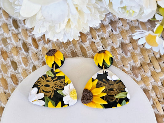 Sunflower and Daisy One Off Design Earrings