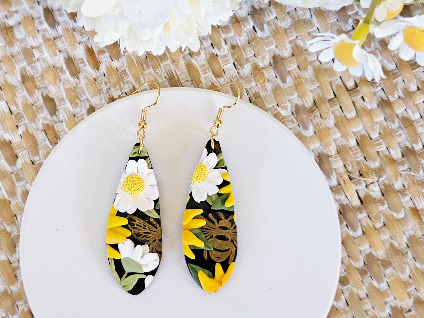 Sunflower and Daisy One Off Petal Earrings