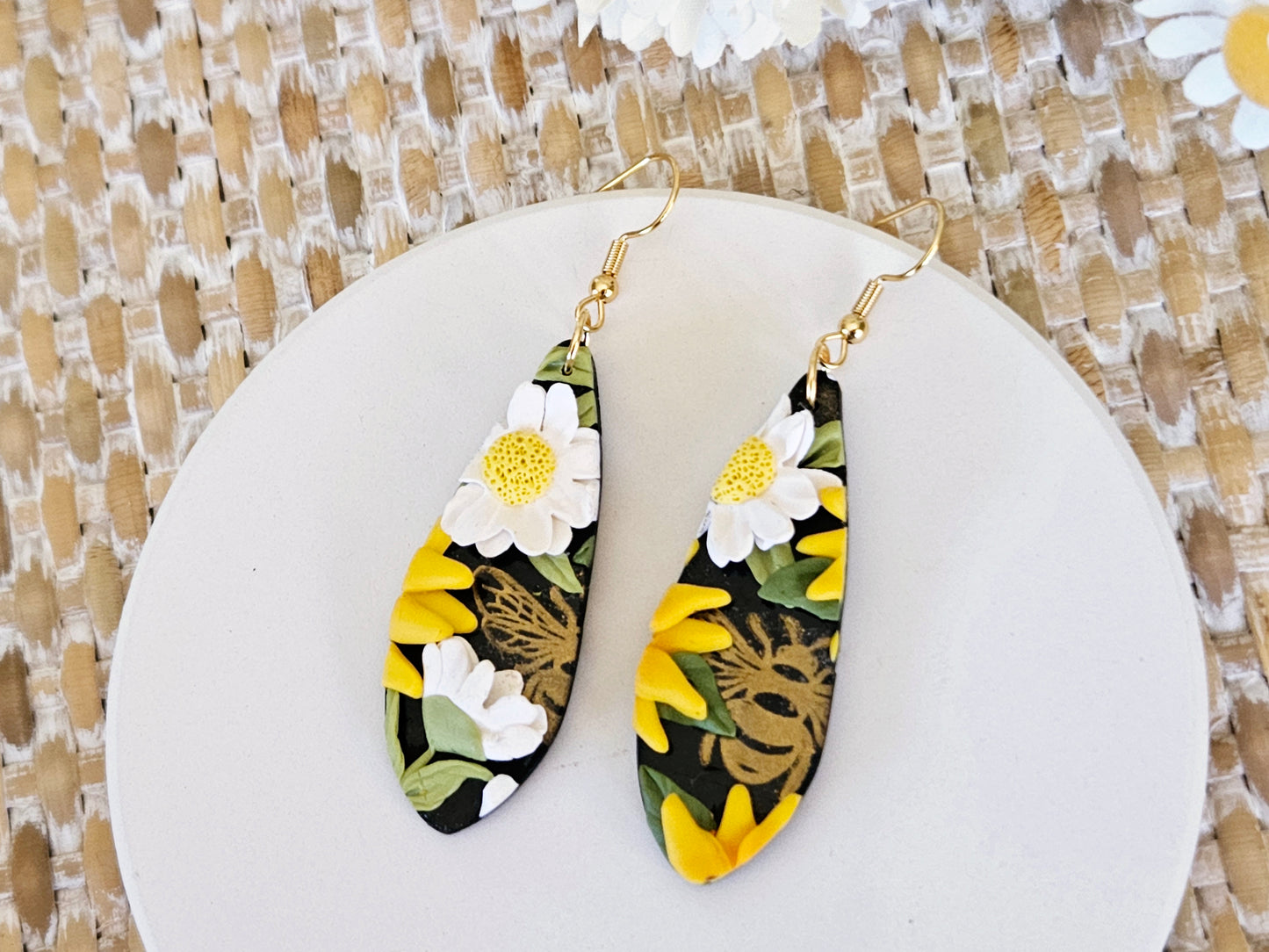 Sunflower and Daisy One Off Petal Earrings