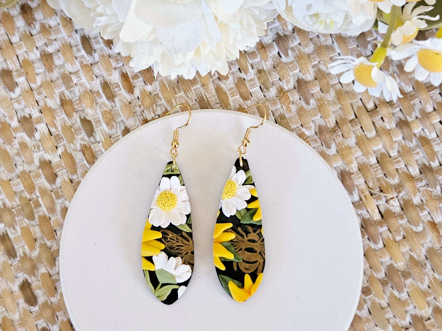 Sunflower and Daisy One Off Petal Earrings