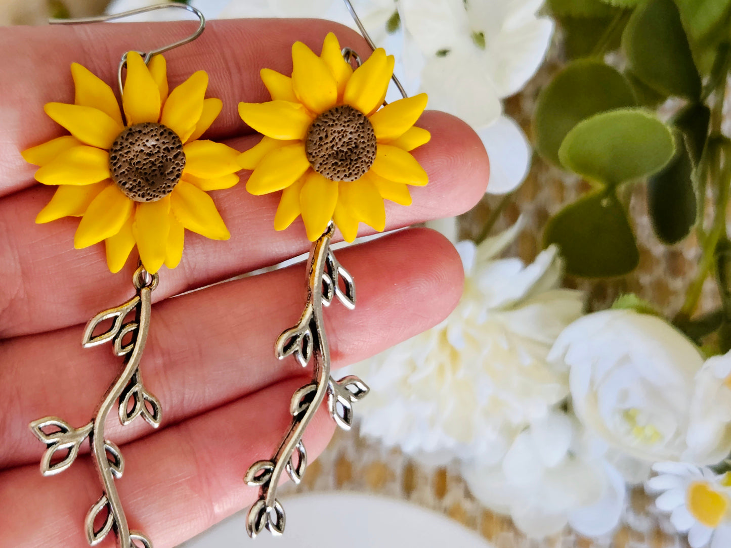 Sunflower Dangle Earrings