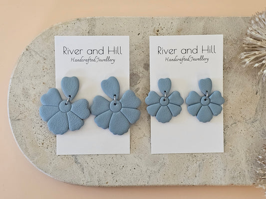 Daily Colour Pastel Powder Blue Petal Earrings