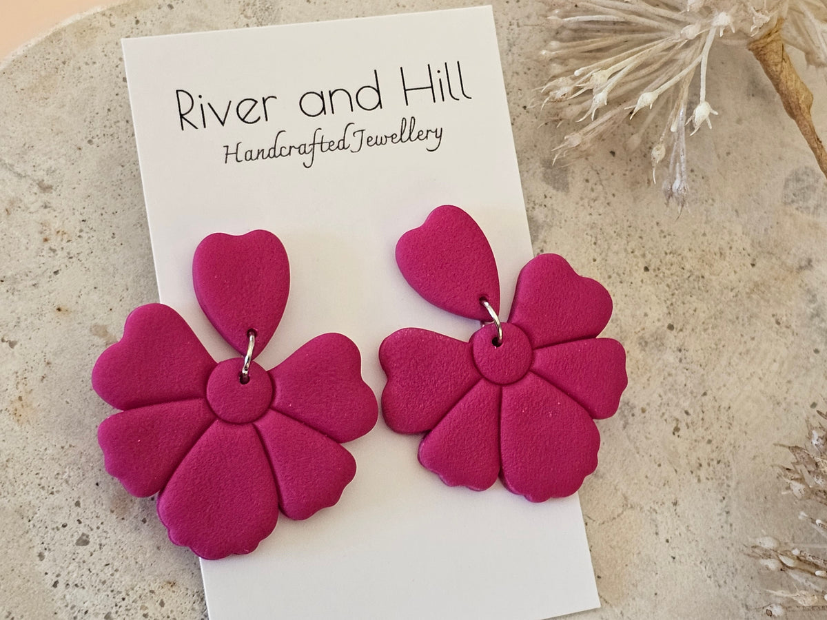 Daily Colour Magenta Petal Earrings