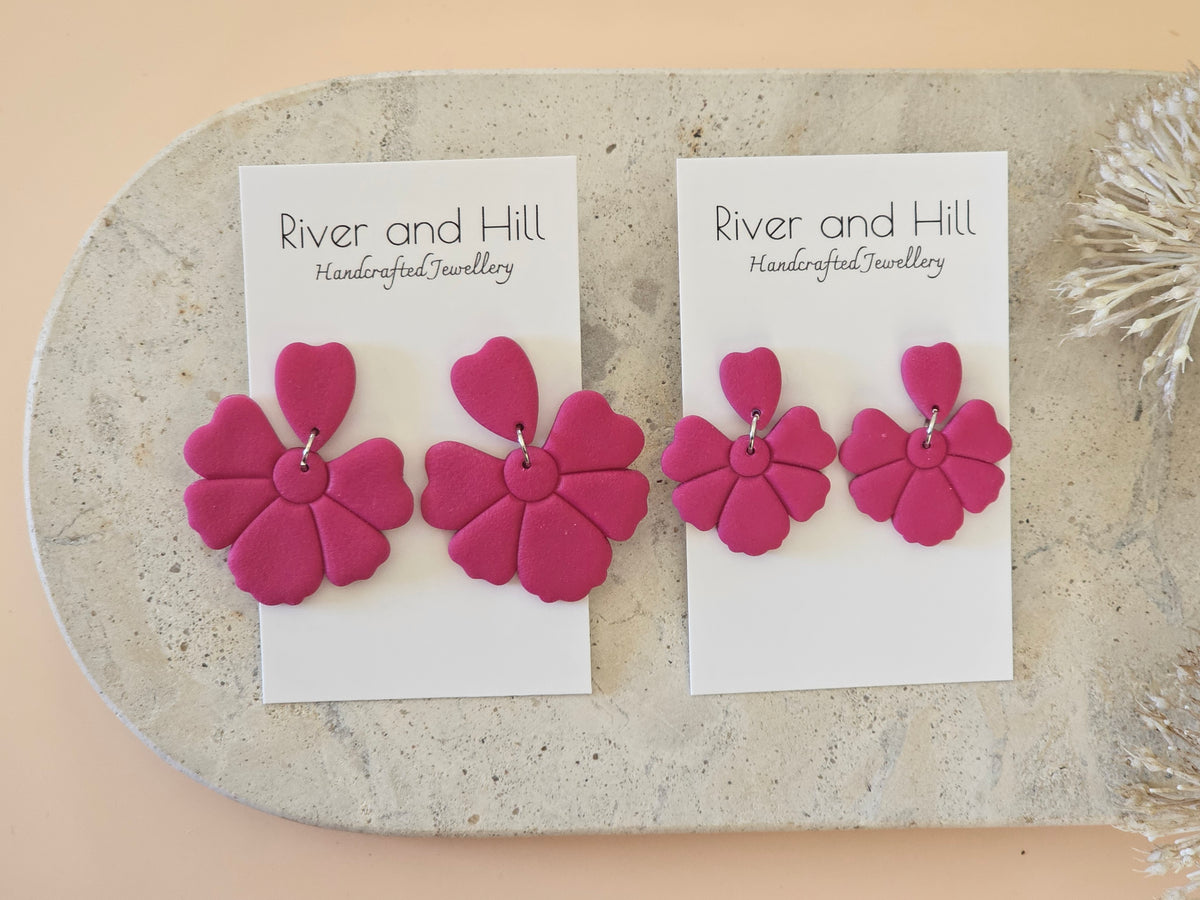 Daily Colour Magenta Petal Earrings