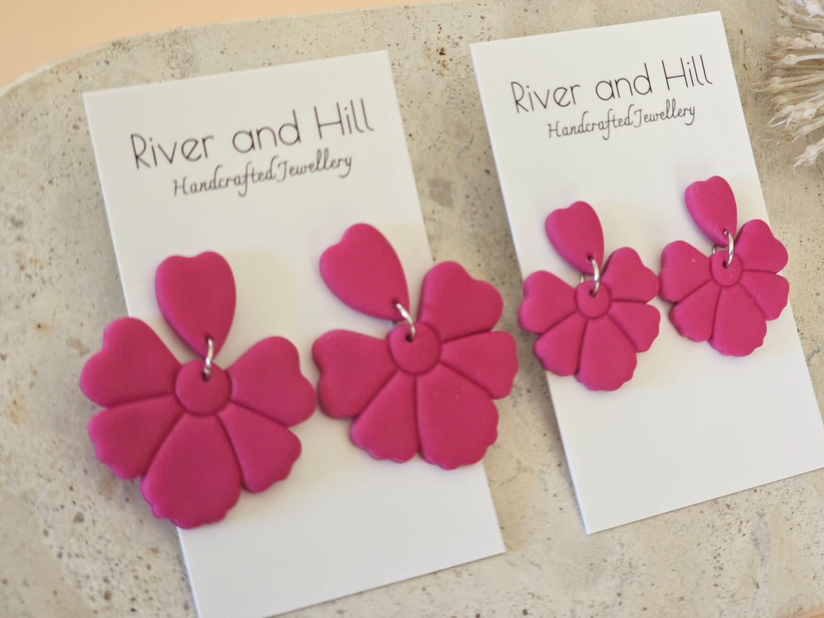 Daily Colour Magenta Petal Earrings