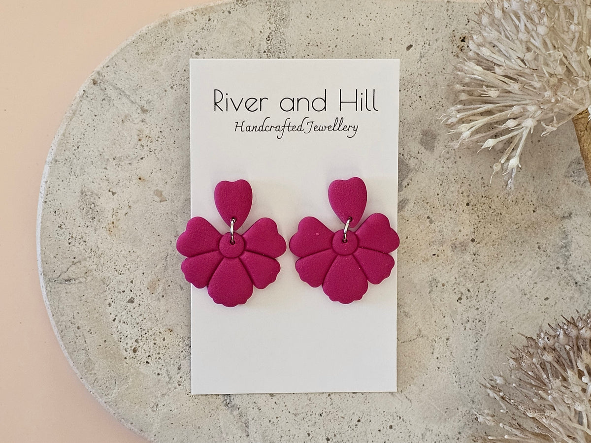 Daily Colour Magenta Petal Earrings