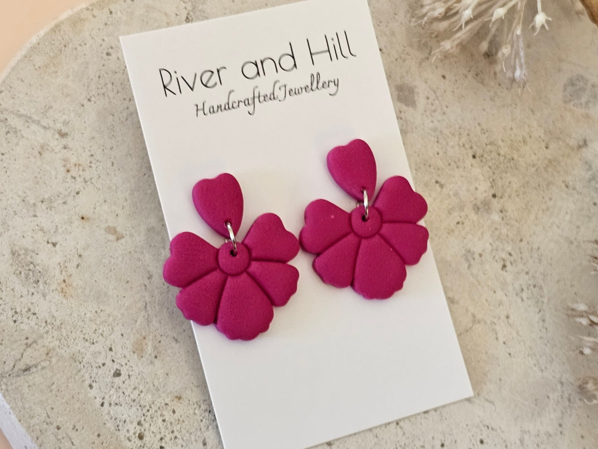 Daily Colour Magenta Petal Earrings