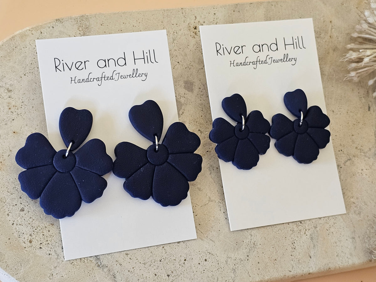 Daily Colour Navy Petal Earrings