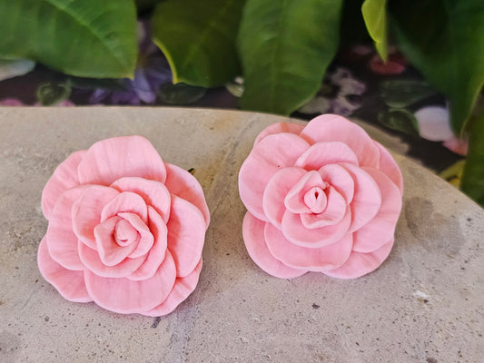 Cammellia French Hook Earrings Light Pink