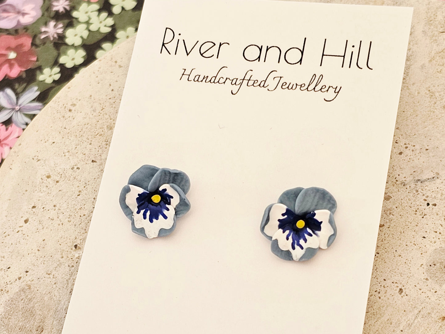 Pansy Studs Blue