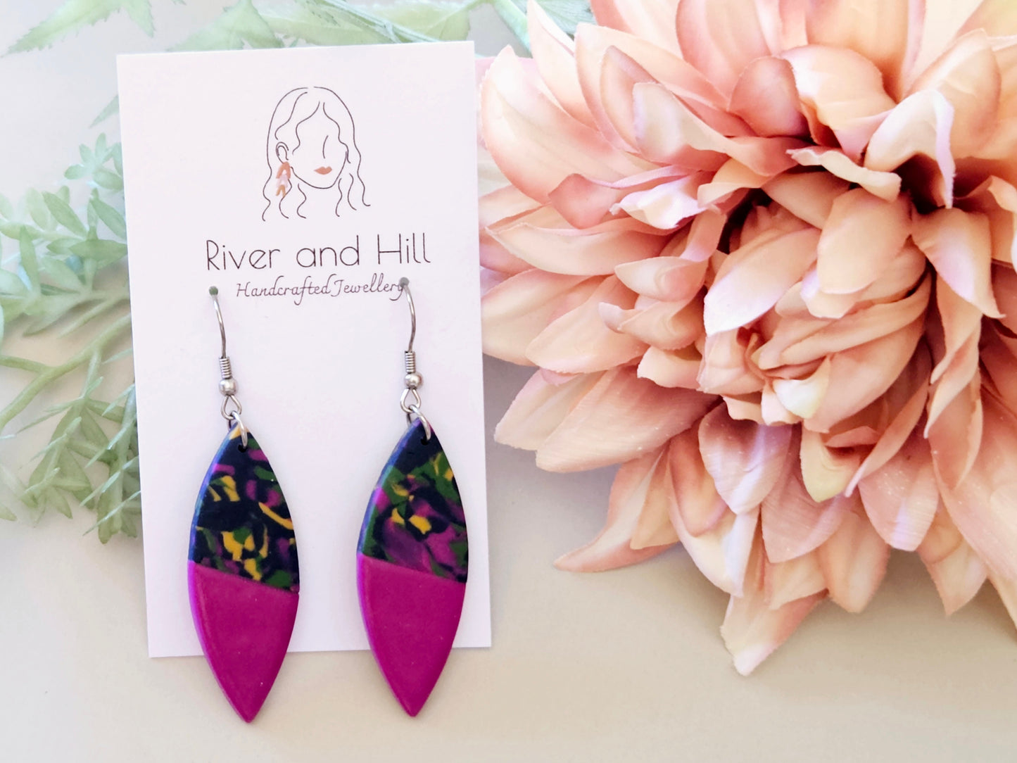 Scraps to Statements Pink Earrings