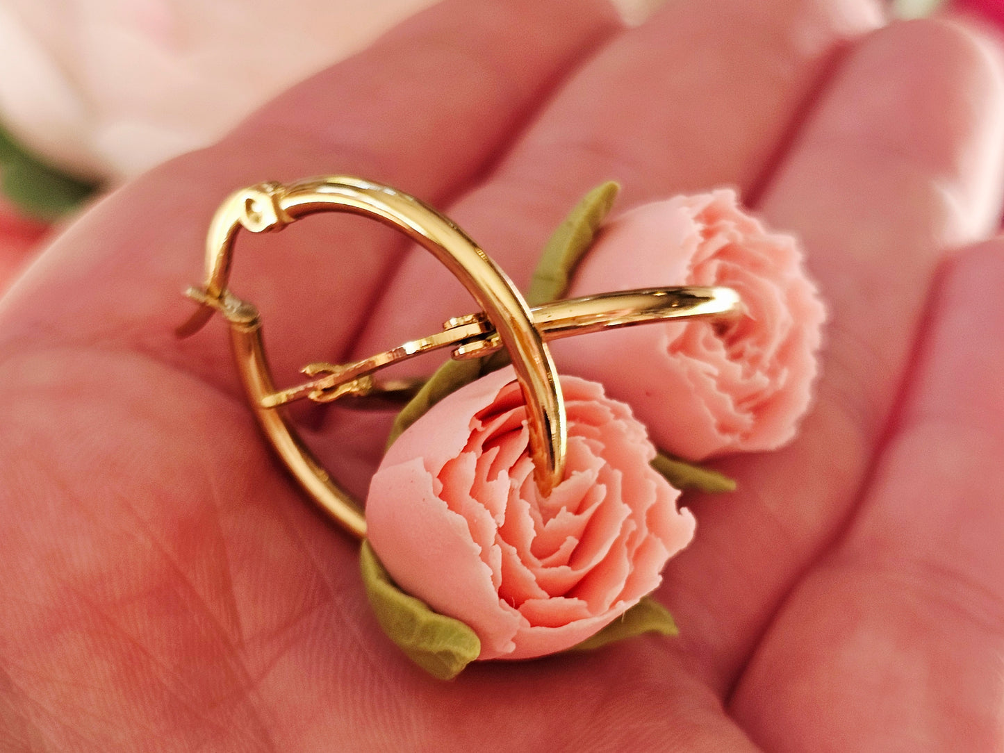Peonies Pink Hoops