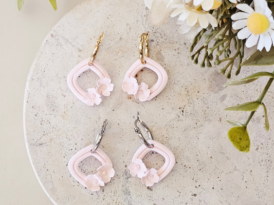 Daily Colour Pastel Pink Floral Hoops