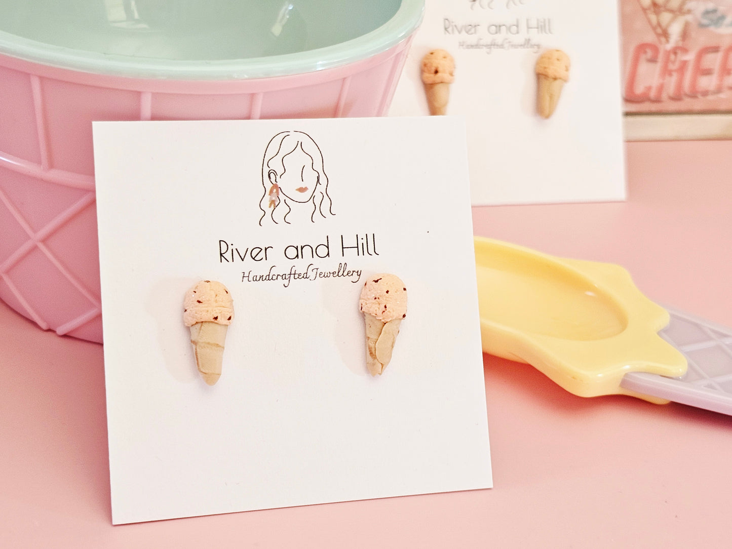 Ice Cream Cone Chocolate Orange Studs