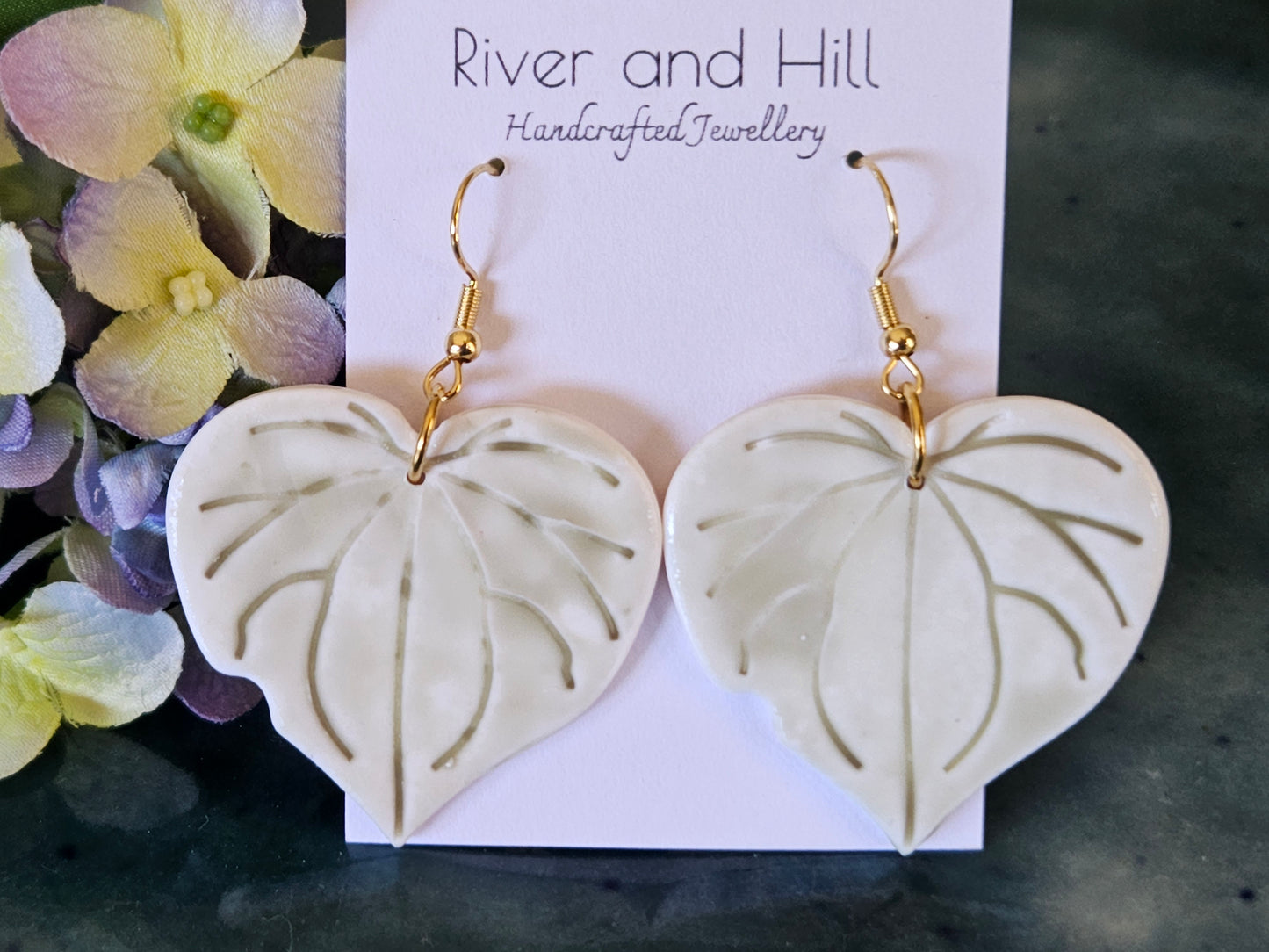 Porcelain Kawakawa Earrings